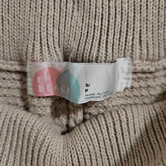Free People Cardi Joggers Size S Peyote Beige Knit Lounge Pants - Picture 12 of 13